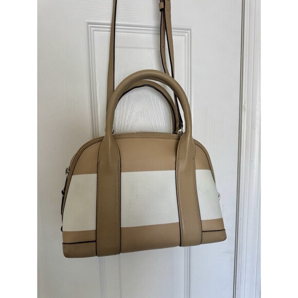 COPY - Coach Bleeker Bag Mini Preston Satchel Stripped Tan White Bag Crossbody - Picture 5 of 14